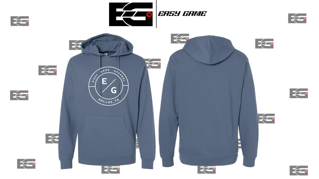 Unisex Midweight Storm Blue Hooded Sweatshirt (Cotton Blend)